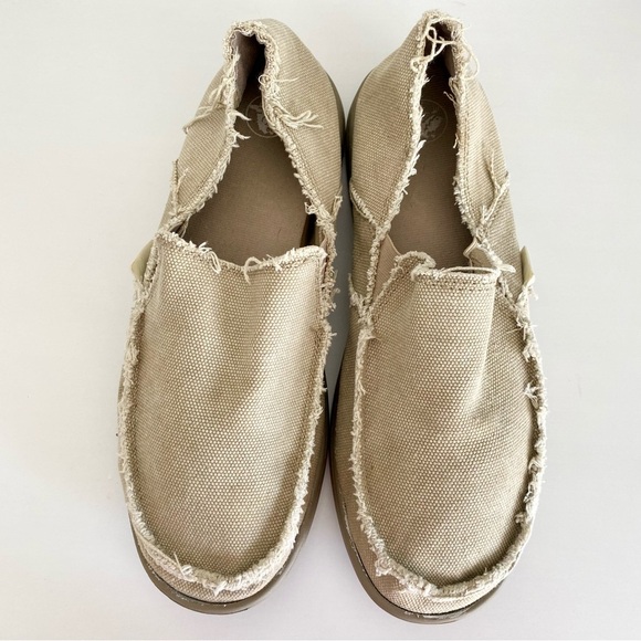 CROCS Tan Canvas Slip-Ons - Picture 2 of 4